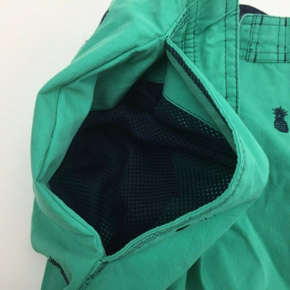 Cremeiux Swimwear Men's Swim Shorts Trunks Lined Teal Green Pineapple Size 3XT - Picture 7 of 11